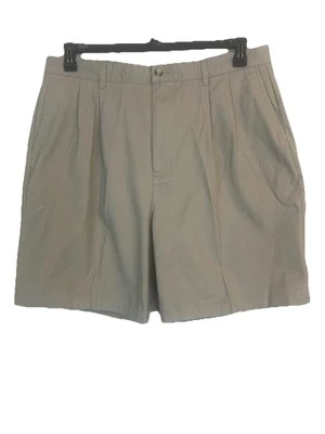 Pantalones cortos de vestir para hombre Covington caqui plisados delanteros. Talla 40. 100% algodón. Foto 1 de 4