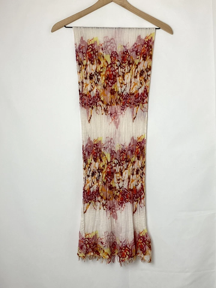 Bufanda ligera de algodón para mujer con estampado floral naranja rosa rojo azul marino antiguo Foto 1 de 4