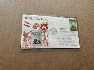 US 1945 FDC +Iwo Jima USMC #829 + Crosby Mini-Photo Cachet +Historical - Picture 1 of 2