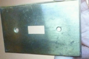 VINTAGE Vierkantloch Kippschalterplatte ALTBESTAND massiv Messing unbeschriftet - Bild 1 von 5