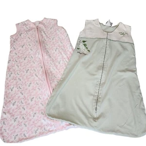 Paquete de 2 sacos de dormir rosa verde talla M 6-12 m Halo / Burt's Bees - Imagen 1 de 14