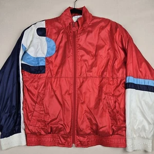 Vintage Adidas 90s Windbreaker Jacket Women Medium? Full Zipper Red Retro Lined - Picture 1 of 11
