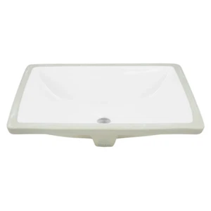 SIGNATURE HARDWARE 20" RECTANGULAR PORCELAIN UNDERMOUNT BATHROOM SINK-WHITE - Picture 1 of 2