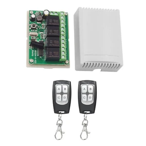DC 6-30v 4-Channel Wireless RF Remote Control Relay Switch With 2 Receiver - Foto 1 di 19