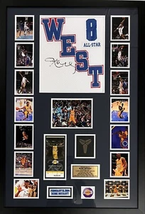KOBE BRYANT Signed Jersey All Star West Lakers  +Photo/Ticket Collage Framed COA - Picture 1 of 5