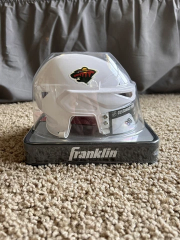 Minnesota Wild Official NHL Mini Hockey Helmet Luke Kunin Autographed Cover