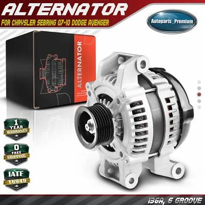 Alternador para Chrysler Sebring 2007-2010 Dodge Avenger 2008-2010 136A 6G CW Foto 1 de 4