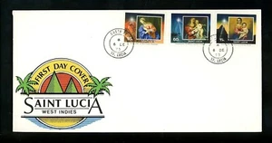 Postal History St. Lucia FDC #1005-1007 Christmas paintings art religious 1993 - Picture 1 of 4