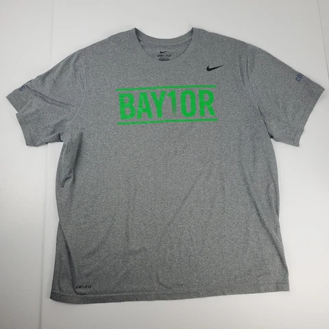 Nike Baylor Shirt Men's 2XL Dri Fit Gray Green Short Sleeve Bay1or One XXL Cover