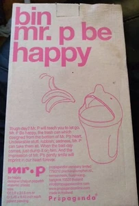BIN Mr. P Be Happy - Propaganda 26x14x14cm Rosa Caja Nuevo Regalo Funky  - Imagen 1 de 8