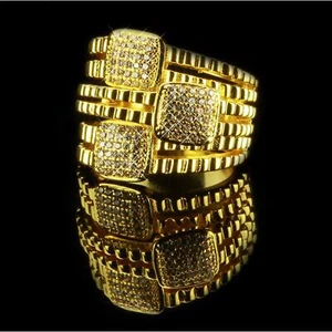 Damen Ring Gold vergoldet Zirkonia 750 Gold 18 Karat R2932L - Picture 1 of 4