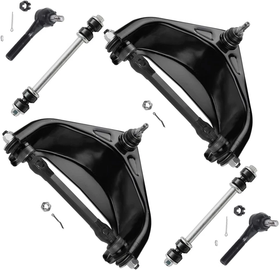 6pc Front Upper Control Arms Tie Rods for 1994-1999 Dodge Ram 1500 2500 3500 RWD - Image 1 of 1