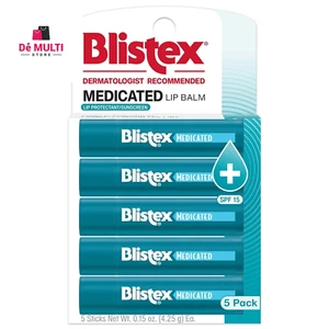 Blistex Moisturizing Medicated Lip Balm, 0.15 Ounce, SPF 15, 5 Pack - Picture 1 of 6