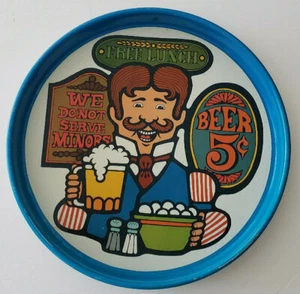VINTAGE BAR 14" METAL SERVING TRAY wall hang man cave beer drink restraunt home - Picture 1 of 2