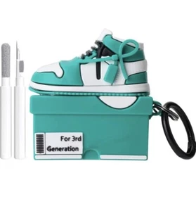 Maxjoy for Airpods 3rd Gen 3D Sneaker Green/Teal with Cleaner Kit & Keychain - Picture 1 of 3