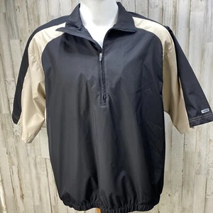 IZOD XFG Mens Size L Black Golf Windbreaker Jacket 1/4 Zip Pullover Half Sleeve - Picture 1 of 9
