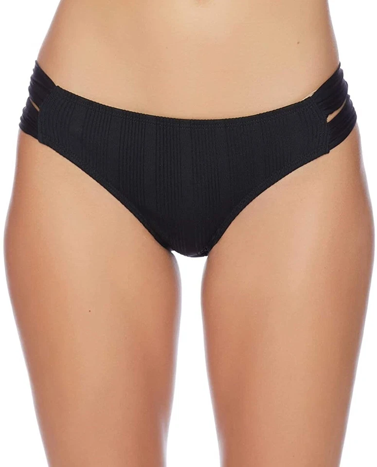 Traje de baño inferior de bikini negro hipster con lengüeta lateral Athena 240763 para mujer talla 8 Foto 1 de 2