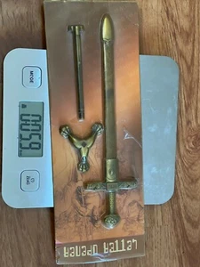 11" Metal Excalibur Sword Stainless Steel Letter Opener with Stand, Mid-Century - Picture 1 of 1