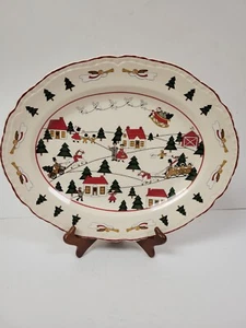 Vintage Mason's Ironstone Christmas Village Serving Platter - Picture 1 of 7