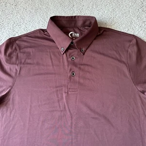 NEU Zyia Active Poloshirt Herren Medium rot Athleisure Button Down Freizeit Outdoor - Bild 1 von 8