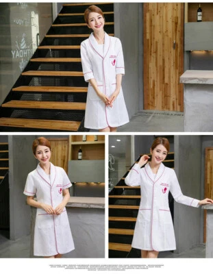 Women Nurse Female Doctor White Dress Beautician Lab Coat Work Clothes - Image 1 of 4