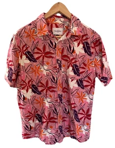 Goodfellow & Co. Hawaii-Tasche mit Knopfleiste Herren M Blumenmuster rosa tropisch Strick - Bild 1 von 10