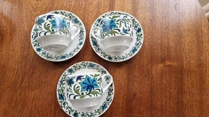 Midwinter Jessica Tait 1960s Spanish Garden Trio Cups & Saucers. Good Condition - Picture 1 of 15