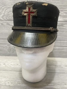 Vintage Knights Templar Masonic Freemason Society Uniform Hat Lots of Wear - Picture 1 of 10