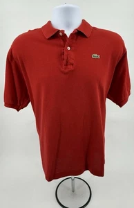Camisa polo tejida Lacoste roja brillante manga corta logotipo de cocodrilo para hombre 7 (se adapta a L) - Imagen 1 de 8