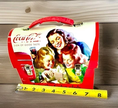 Coca Cola Lunch Box School Lunch Pal Coke Cola Red Tin box Co Novelty Carriers - Image 1 of 4