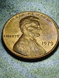 1979 LINCOLN CENT ERRORS DIE CRACK ACROSS CHEEK AND EAR THICK DATE - Picture 1 of 9