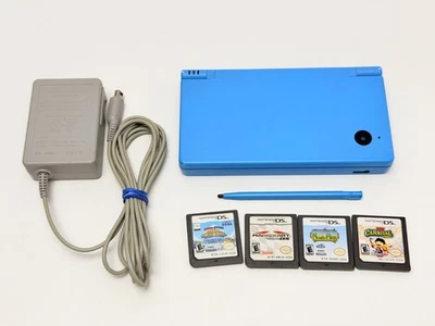 Nintendo DSi Light Blue Handheld System Bundle w/Games - Image 1 of 4