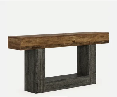 63-Inch Farmhouse Console Table, Rectangular Entryway Sofa Table for Hallway - Image 1 of 4