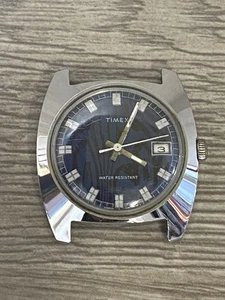 Calendario Timex 1975 esfera moiré azul Sprite 23653 02575 - Imagen 1 de 7