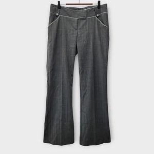 Y2K Arden B Dress Pants Trousers Size 6 Gray Striped Bootcut Rhinestone Accents - Picture 1 of 11