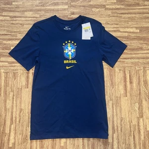 Nike Dri-FIT CBF Voice Brazil Football Men's T-Shirt Blue Size Small DH7619-490 - Picture 1 of 5