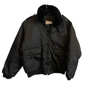 Lion Apparel Police Bomber Jacket Black Vintage Collar Pilot Military Size Men M - Picture 1 of 6