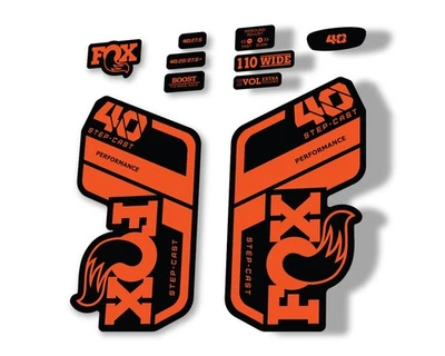 FOX 40 Step Cast SC 2021 Performance Fork Decals Suspension Sticker Orange - Image 1 of 2