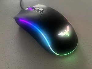 Havit HV-MS733 RGB Programmable USB Wired Gaming Mouse Black Rainbow Light - Picture 1 of 8
