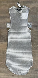Romeo Juliet women’s size medium grey striped cut out crew neck sleeveless dress - Picture 1 of 12
