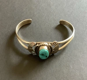 Kinder gestempelt AP Sterlingsilber und Türkis Armreif Armband 11,6 Gramm - Bild 1 von 7