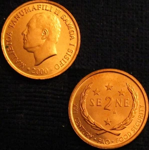 SAMOA I SISIFO, TANUNMAFILI II, 2 CENTAVOS 2000, SIN CIRCULAR. - Imagen 1 de 1