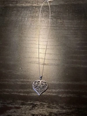 Collar colgante corazón marcasita plata de ley nuevo con etiquetas Foto 1 de 4
