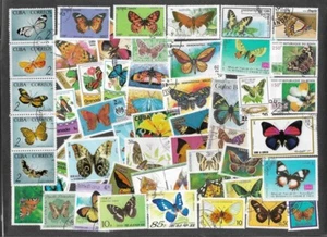 BUTTERFLIES & MOTHS 500 ALL DIFFERENT STAMPS COLLECTION (24/12/24) - Picture 1 of 3