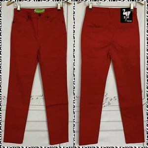 Sandrine Rose FREE PEOPLE Skinny Jeans Blood Red Cotton & Elastane Denim Sz 26 - Picture 1 of 8