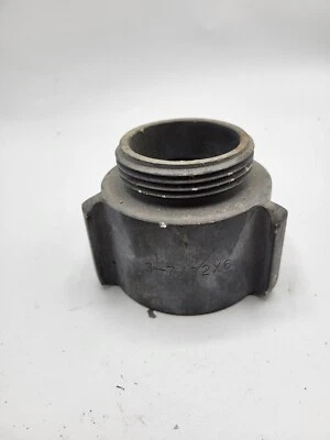 Vintage Fire Fighter Hose Hydrant Coupling Adapter 3-7/32x6 Metal Red Head? - Image 1 of 4