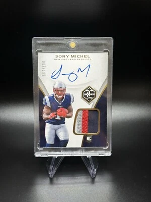 2018 Sony Michel Panini Limited Rookie Autograph Patch RC /199 - Image 1 of 2