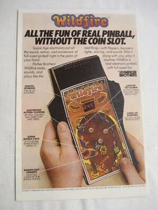 1980 Color Ad Parker Brothers Wildfire Handheld Electronic Pinball - Picture 1 of 1