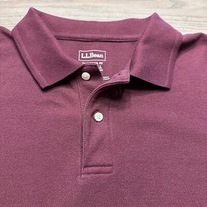 LL Bean Premium Double L Polo Shirt Mens 2XLT TALL Burgundy Red Long Sleeve - Picture 1 of 17