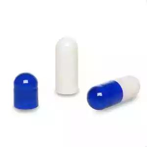 Cápsula de gelatina dura vacía talla 0 azul transparente/blanco x 3.000 ""separado"" tipo - Imagen 1 de 4